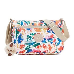 Kipling Callie printed crossbody purse bag floral splatter 2 monkeys